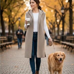 Aerie Women's Cozy Tan Teddy Jacket